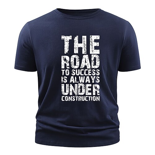 

Men's T shirt Hot Stamping Letter Round Neck Casual Daily Print Short Sleeve Tops Simple Basic Blue Black Gray