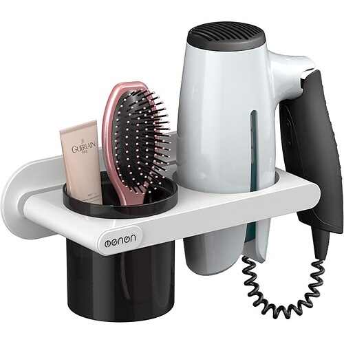 

Hair Dryer Holder Wall Mounted Bathroom Storage Rack Plastic Comb Storage Hair Dryer Organizer Shelf Bathroom Accessories