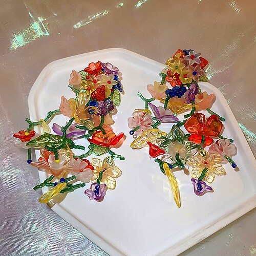 

1 Pair Earrings For Women's Street Prom Date Acrylic Alloy Drop Petal