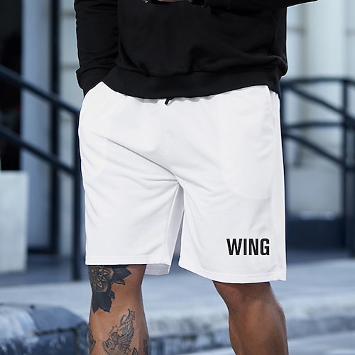 

Men's Stylish Classic Style Active Shorts Elastic Drawstring Design Front Pocket Print Short Pants Sports Outdoor Casual Graphic Prints Letter Cotton Blend Comfort Breathable Mid Waist 1 2 3 4 5 S M