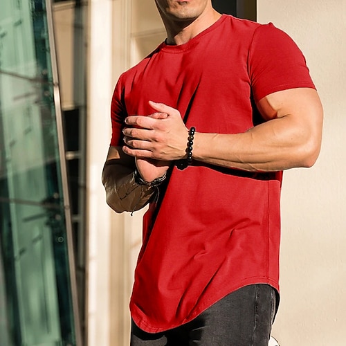 

Men's T shirt Solid Color Crew Neck Casual Daily Short Sleeve Tops Lightweight Fashion Big and Tall Sports Blue White Black