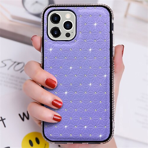 

Phone Case For Apple Back Cover iPhone 13 Pro Max 12 11 SE 2022 X XR XS Max 8 7 Portable Rhinestone Shockproof Crystal Diamond TPU PC