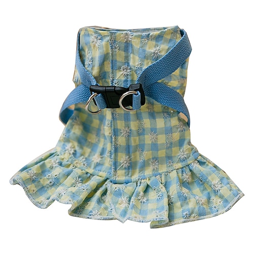 

Dog Cat Dress Plaid / Check Fashion Cute Holiday Casual / Daily Dog Clothes Puppy Clothes Dog Outfits Soft Blue Costume for Girl and Boy Dog Cloth XS S M L XL 2XL