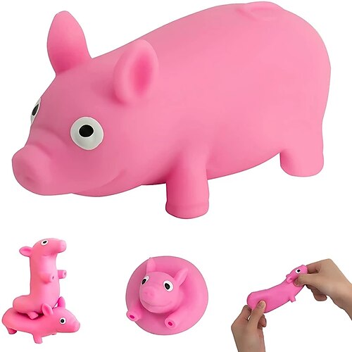 

Squishy Piggie Squeeze Fidget Toy Anti-Anxiety Funny Pink Pig Rebound Ball Knead Sand Toy Pinch Stress Relieve ADHD Kids Adults3PCS