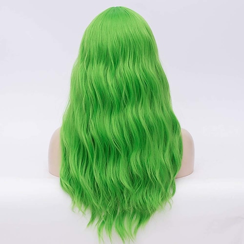 

Alacos Green Wig Synthetic Heat Resistant Party Anime Cosplay Wig for Women (Lime Green Curly)