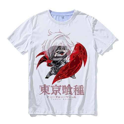 

Inspired by Tokyo Ghoul Kaneki Ken T-shirt Cartoon 100% Polyester Anime Harajuku Graphic Kawaii T-shirt For Men's / Women's / Couple's