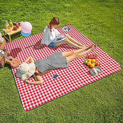 

Washable Extra Large Picnic Beach Blanket Handy Mat Plus Thick Dual Layers Sandproof Waterproof Padding Portable for the Family, Friends, Kids,