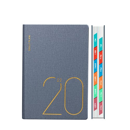 

2022 Daily Weekly Monthly Planner A5 5.8×8.3 Inch Classic PU Hardcover Agenda Monthly Tabs Planner 400 Pages for School Office Business