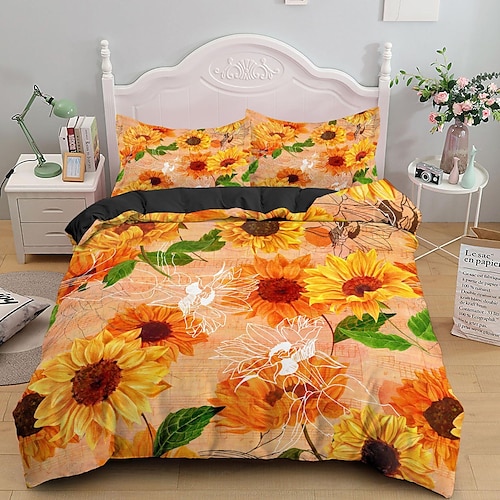 

Flower Duvet Cover Set Quilt Bedding Sets Comforter Cover,Queen/King Size/Twin/Single/(Include 1 Duvet Cover, 1 Or 2 Pillowcases Shams),3D Prnted