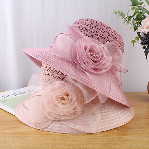 

Vintage Style Elegant Acrylic / Cotton / Straw Kentucky Derby Hat / Hats with Appliques / Split Joint / Pure Color 1 PC Casual / Holiday Headpiece