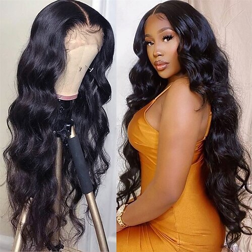 

360 Lace Front Wig Human Hair For Women Body Wave 150%/180% Density Brazilian Lace Front Human Hair Wigs Natural Black Glueless Wig