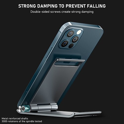 

Cell Phone Stand Holder for Desk Adjustable Compatible with iPhone Samsung Android Smartphone Mobile Phone Dock Foldable