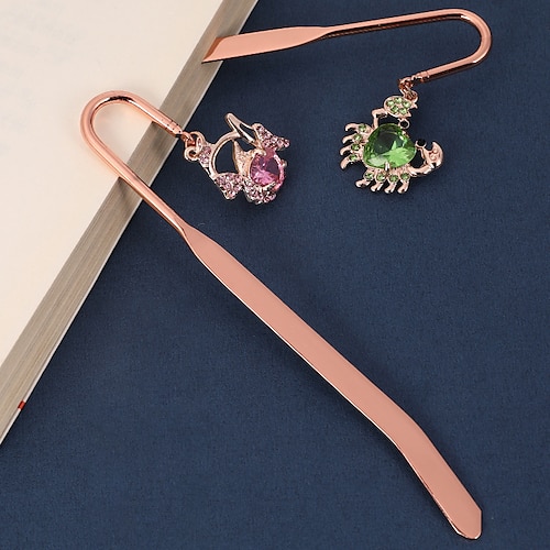 

Metal Bookmark Geometrical Animal Creative Delicate Page Markers Metal Retro Pendant Funny Bookmark for Student Women Gifts 13.50.5 inch