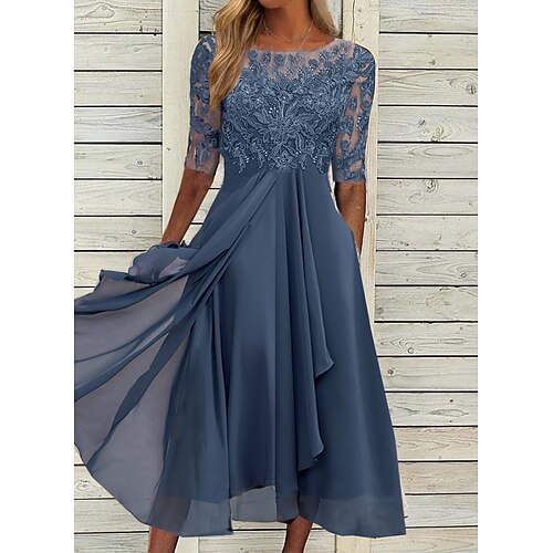 

Women's A Line Dress Midi Dress Green Blue Purple Half Sleeve Print Print Spring Summer Crew Neck Casual 2022 S M L XL XXL 3XL