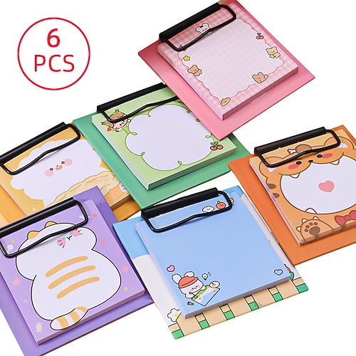 

6 pcs Sticky Notes 44 inch Colorful Paper Cute Non-Stick Kawaii Post It Notes for School Student Home