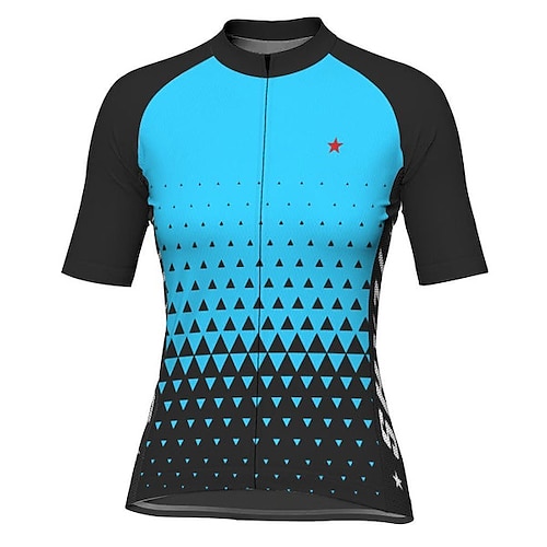 

21Grams Women's Short Sleeve Cycling Jersey Bike Top Mountain Bike MTB Road Bike Cycling Blue Spandex Polyester Breathable Quick Dry Moisture Wicking Sports Clothing Apparel / Athleisure