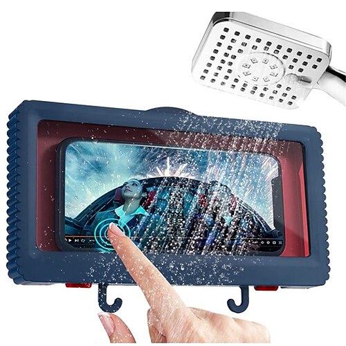 

Shower Phone Holder Waterproof Case Box Wall Mounted All Covered Mobile Phone Shelves Self-Adhesive Bathroom Phone Accessories