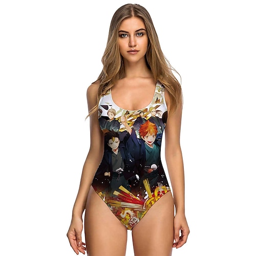 

Inspired by Haikyuu Hinata Shoyo Kageyama Tobio Anime Cosplay Costumes Japanese Swimwear Zentai For Women's