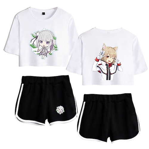 

Inspired by Re:Zero Starting Life in Another World Cosplay Outfits Crop Top 100% Polyester Anime Harajuku Graphic Shorts For Women's