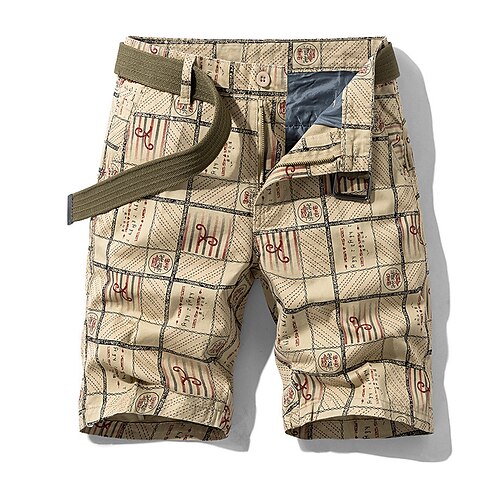 

Homme Short Cargo Shorts de Randonnée Poche Imprimer Ecossais Confort Respirable Longueur genou Casual du quotidien Mélange de Coton Mode Vêtement de rue Vert militaire Noir