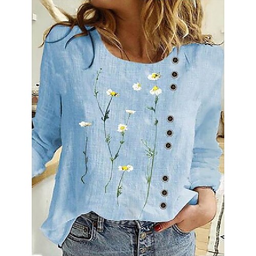 

Plus size Casual Floral Long Sleeve Shirts & Tops