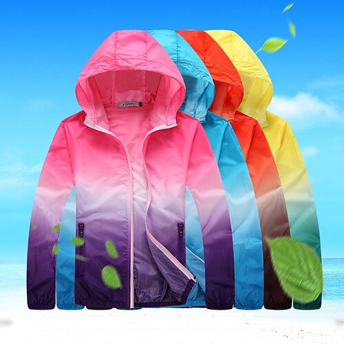 

Men's Women's Hiking Skin Jacket Outdoor Packable UV Sun Protection Quick Dry Lightweight Jacket Fishing Climbing Running Pink purple yellow-green Orange Brown Bing Bing - Purple Bing Bing - Pink