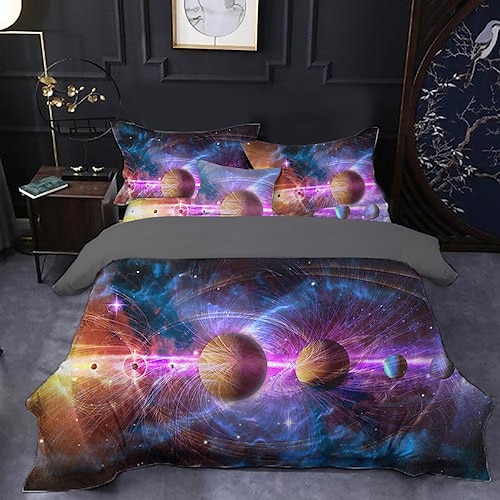 

ensemble de housse de couette galaxy ensembles de literie couette housse de couette, queen/king size/twin/simple/(comprend 1 housse de couette, 1 ou 2 taies d'oreiller), impression 3d