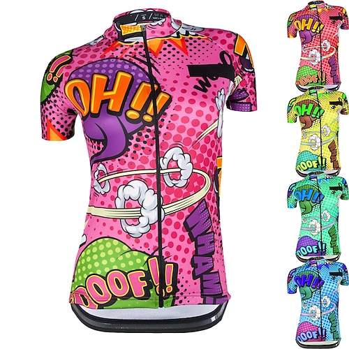 

21Grams Women's Cycling Jersey Short Sleeve Bike Top with 3 Rear Pockets Mountain Bike MTB Road Bike Cycling Breathable Moisture Wicking Quick Dry Reflective Strips Yellow Pink Blue Graphic Polka Dot