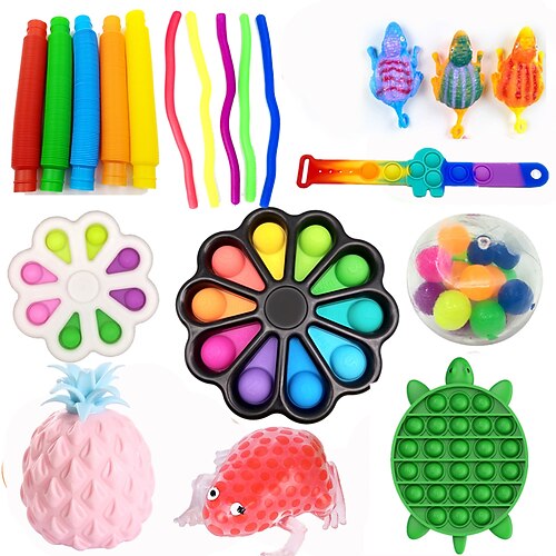 

Finger Toy Squishies Stress Reliever 20 pcs Portable Gift Cute Stress and Anxiety Relief Flexible Durable Non-toxic Mochi For Teen Adults' Men Home Christmas Gifts Party Work Outdoor