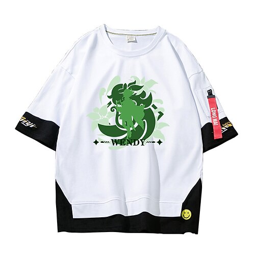 

Inspired by Genshin Impact Venti T-shirt Cartoon 100% Polyester Anime Harajuku Graphic Kawaii T-shirt For Men's / Women's / Couple's