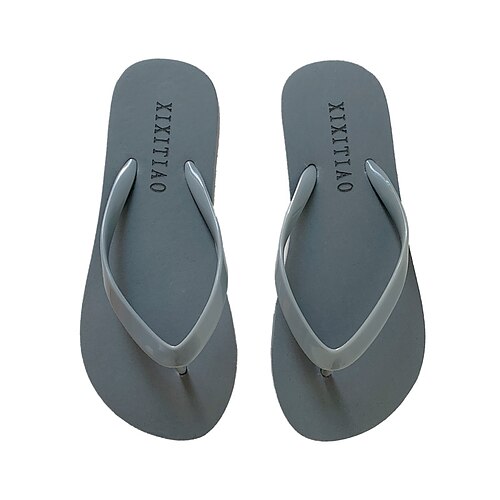 

Women's Slippers Flip-Flops Flat Sandals Flat Heel Round Toe Open Toe Elegant Casual Daily PVC Loafer Spring Summer Solid Colored Almond Green Black