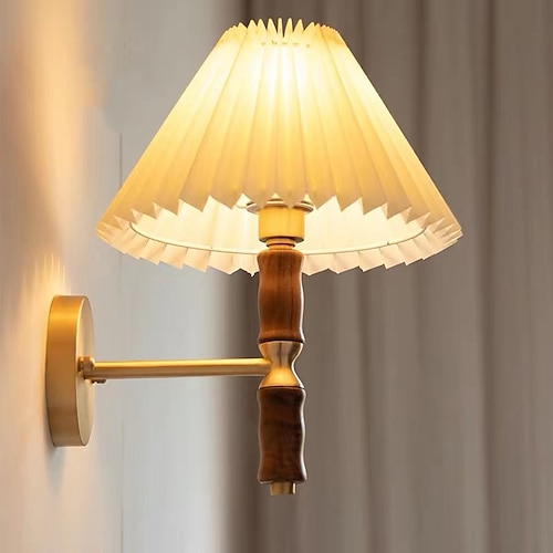 

nordisk stil innendørs vegglampe led vegglamper stoff kobber soverom spisestue vintage 220-240v