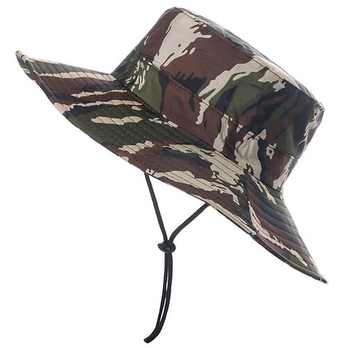 

Men's Women's Sun Hat Fishing Hat Hiking Hat Boonie hat Wide Brim Summer Outdoor UV Sun Protection Sunscreen UV Protection Breathable Hat Camouflage Green camouflage Grey camouflage Blue camouflage