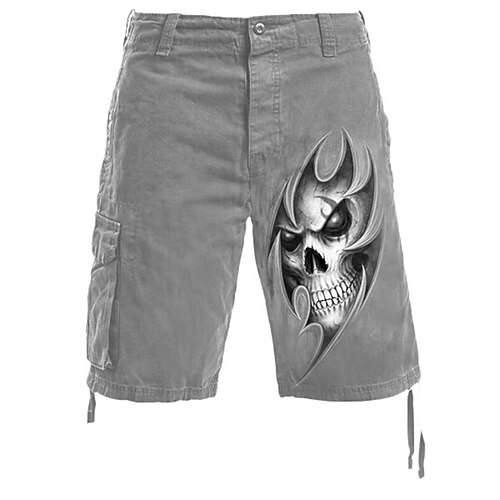 

Men's Classic Style Fashion Shorts Cargo Shorts Pocket Print Short Pants Casual Daily Graphic Skull Comfort Breathable Mid Waist Grey M L XL XXL 3XL