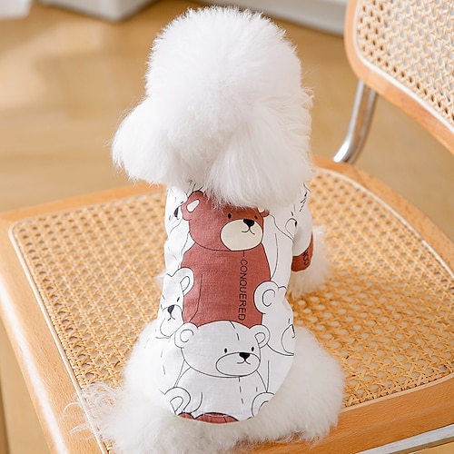 

Dog Cat T-shirts Cartoon Animal Fashion Cute Sports Casual / Daily Dog Clothes Puppy Clothes Dog Outfits Soft Brown Yellow Costume for Girl and Boy Dog Cloth XS S M L XL