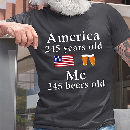 

Men's T shirt Hot Stamping Graphic Letter Crew Neck Street Casual Print Short Sleeve Tops Basic Fashion Classic Comfortable Black Dark Gray Navy Blue
