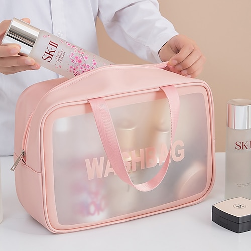 

Women Travel Storage Bag Toiletry Organize Waterproof PVC Cosmetic Bag Portable Transparent MakeUp Bag Female Wash Bag