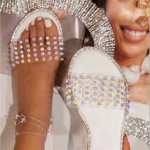 

Women's Sandals Wedge Heel Open Toe Daily PU Leather Loafer Spring Summer White Black Light Pink