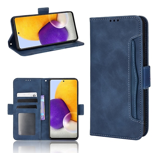 

Phone Case For Samsung Galaxy Wallet Card A73 A53 A33 S22 Ultra Plus S21 FE S20 Note 10 Shockproof Card Holder Slots Magnetic Flip Solid Colored PU Leather