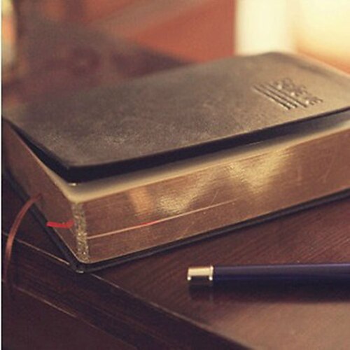 

Leather Notebook Notebook Ruled B6 4.9×6.9 Inch Simplicity PU SoftCover Classsic 240 Pages Notebook for School Office Business