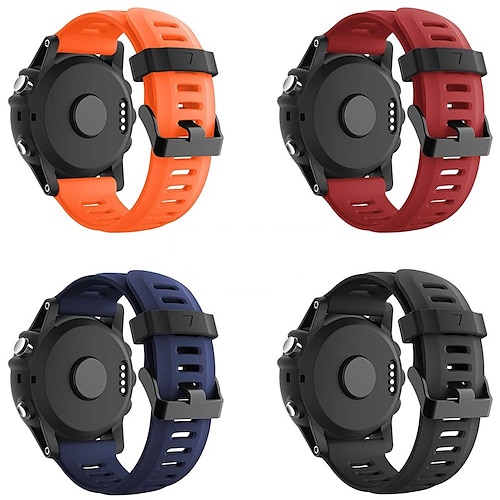 

4 PCS Smart Watch Band for Garmin Fenix 7X / 6X Pro / 5X / 3/3 HR 26mm Silicone Smartwatch Strap Waterproof Adjustable Shockproof Sport Band Replacement Wristband