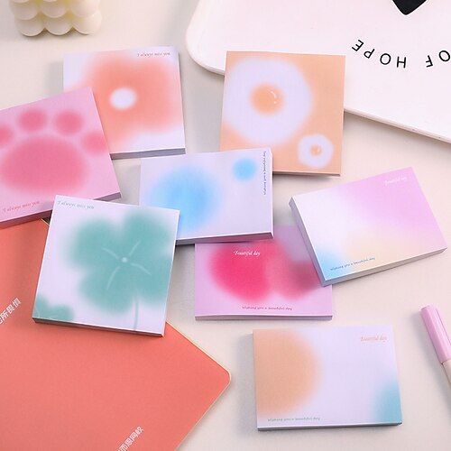 

8 pcs Sticky Notes 3.32.3 inch Colorful Paper Cute Self-adhesive Kawaii Post It Notes for Office Business Student