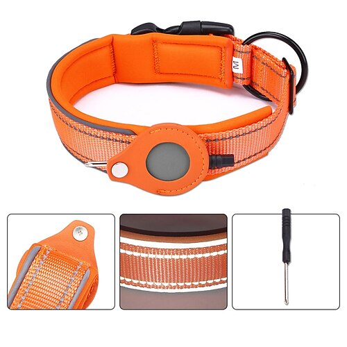 

Phone Case For Apple AirTag Airtag Dog Collar AirTag Anti-lost Locator Tracker Solid Colored Nylon Fiber