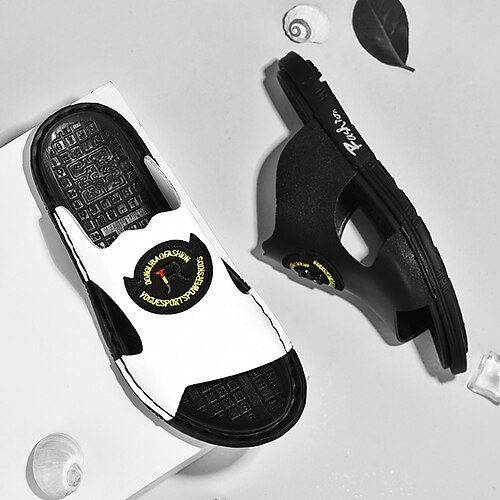 

Men's Sandals Slippers Flip-Flops Casual Classic Home Daily Rubber White Black Spring Summer