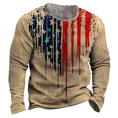 

Men's Unisex Sweatshirt Pullover Graphic Prints Stars Print Daily Sports 3D Print Casual Vintage Hoodies Sweatshirts Khaki
