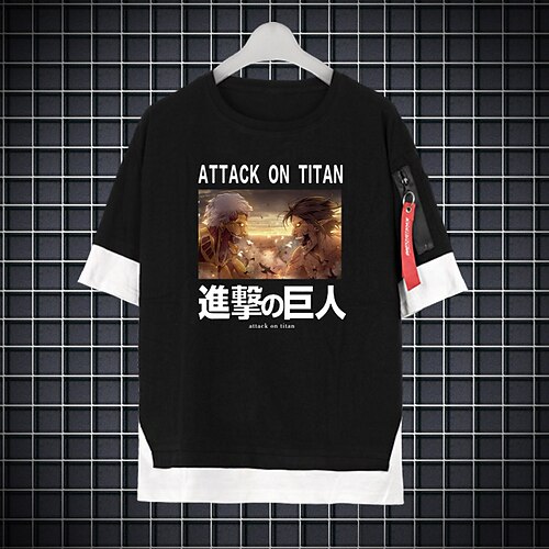 

Inspired by Attack on Titan Eren Jaeger Wings of Freedom Cosplay Costume T-shirt Polyester / Cotton Blend Pattern Harajuku Graphic Kawaii T-shirt For Men's / Women's / Couple's