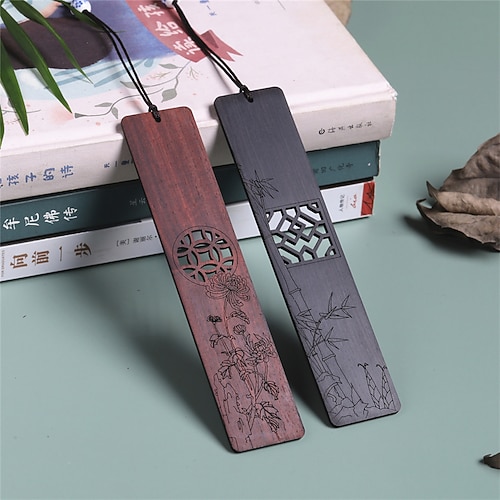

Wood Bookmark Plant Pagination Mark Wood Retro Aesthetic Chinese Style Bookmark for Student Women Gifts 14.22.7 inch