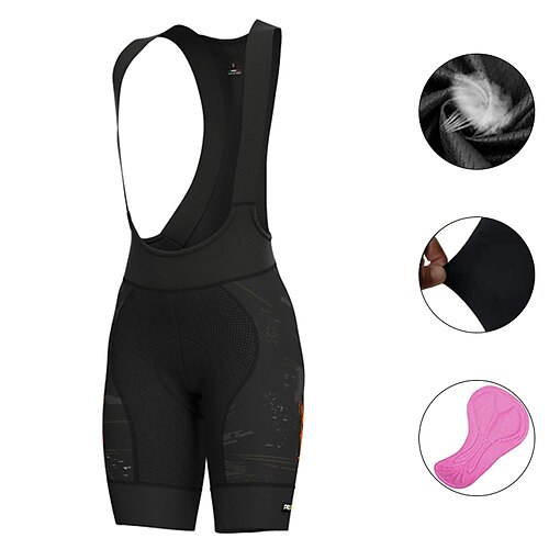 

21Grams Women's Cycling Bib Shorts 3D Padded Shorts Bike Padded Shorts / Chamois Bottoms Mountain Bike MTB Road Bike Cycling Sports Graphic 3D Pad Cycling Breathable Quick Dry Black Polyester Spandex