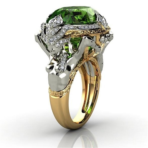 

1pc Ring For Women's Synthetic Emerald Anniversary Party Evening Gift Copper Geometrical Vertical / Gold bar