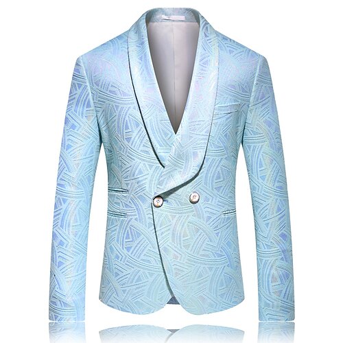 

Men's Casual Blazer Regular Regular Fit Print Sky Blue 2022